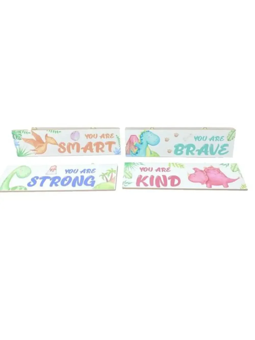 Children’s Inspirational Wall Plaques 4pc Set, “You Are Smart, Kind, Brave,” New